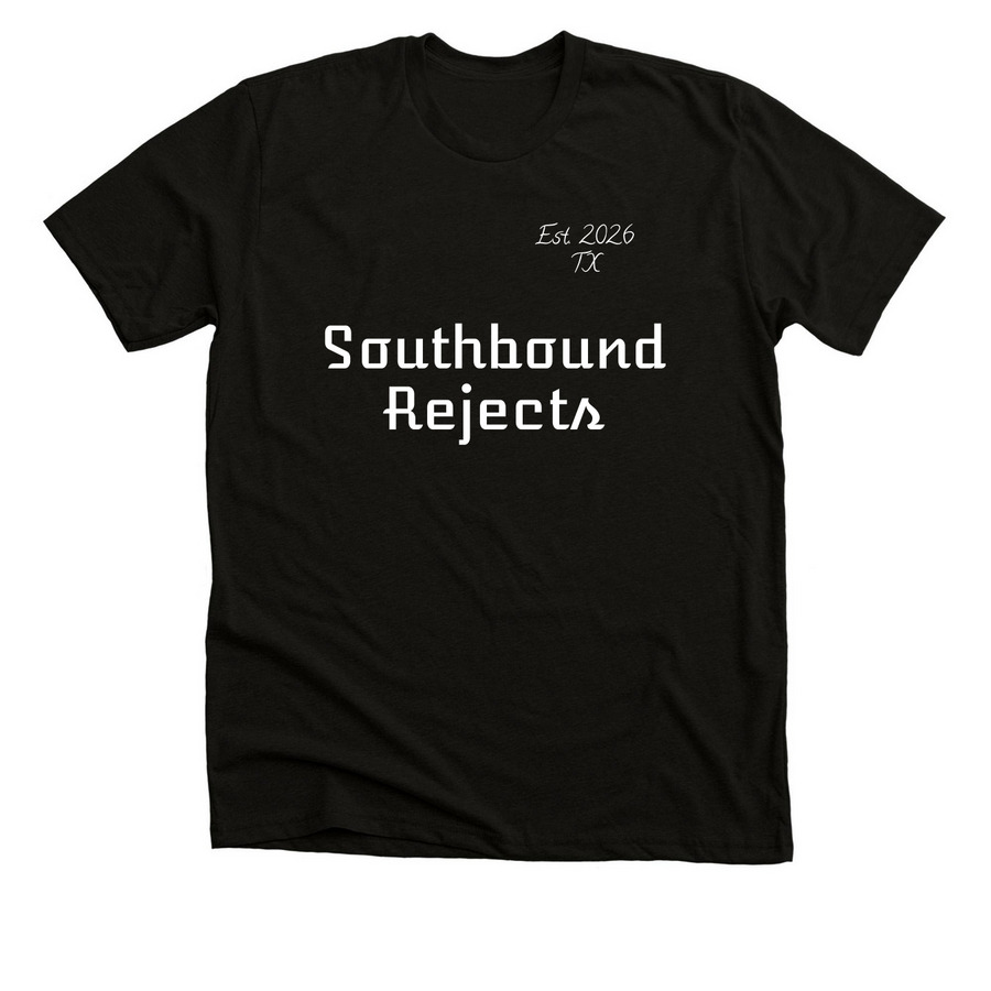 Southbound Rejects Apparel #1, a Solid Black Blend Premium Unisex Tee