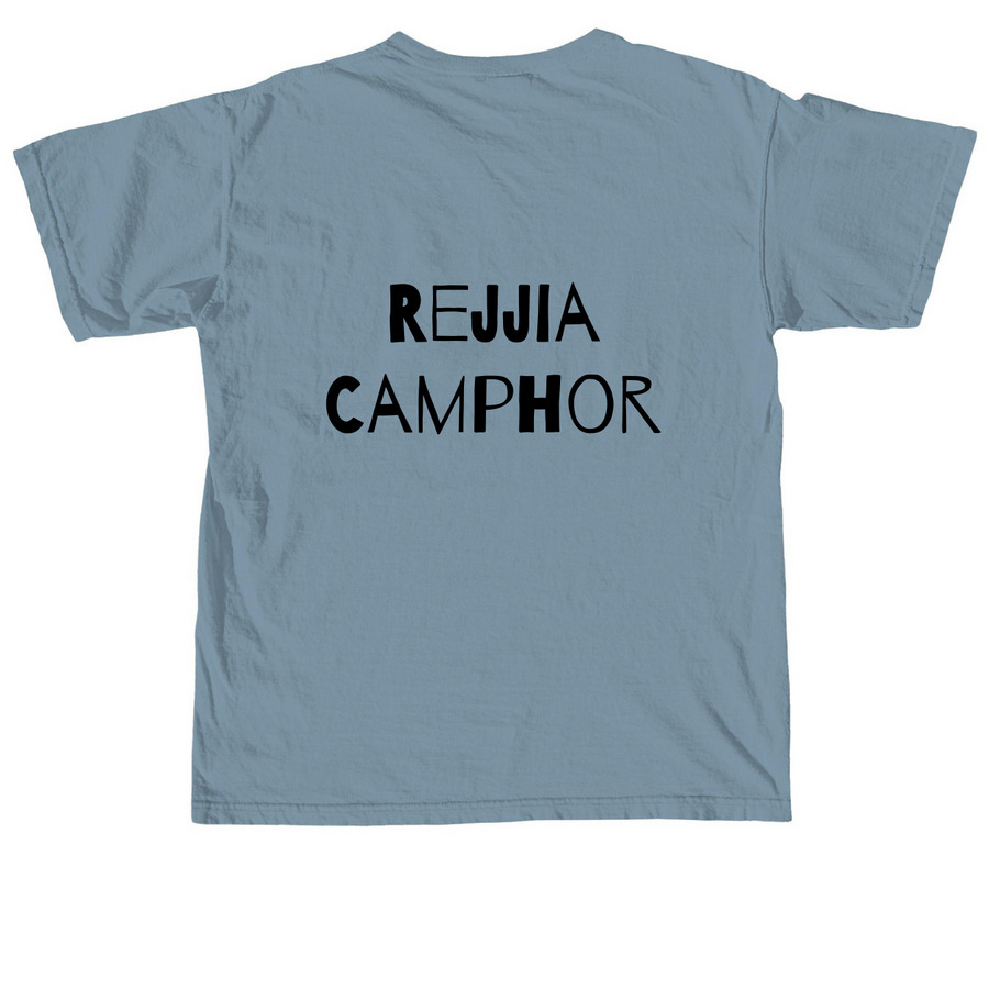 Earth D(ec)ay T-shirt, a Ice Blue Comfort Colors Unisex Tee (back-view)