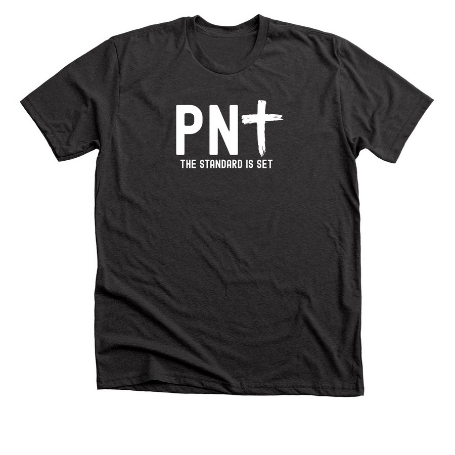 The standard is set, a Dark Grey Heather Premium Unisex Tee