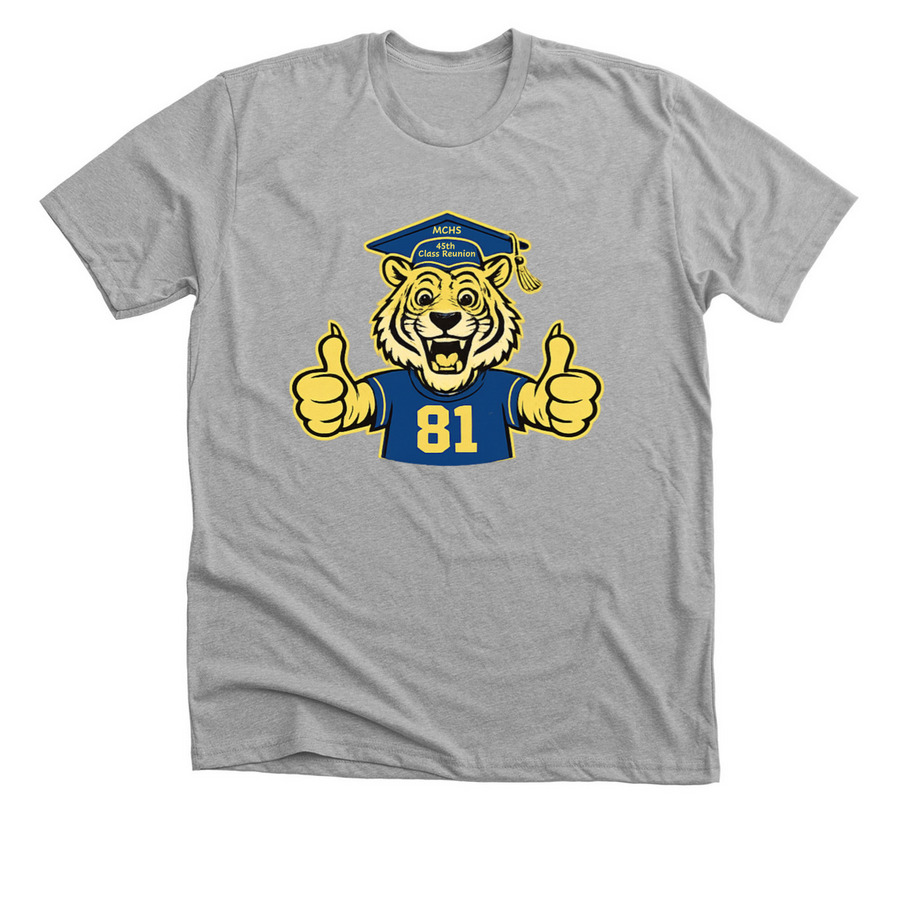 MCHS Class of 81, a Athletic Heather Premium Unisex Tee
