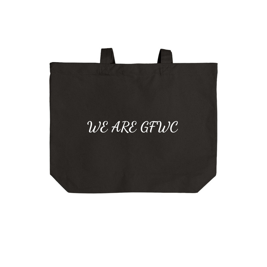 WE ARE GFWC Tote bag, a Deep Black Cotton Canvas Tote Bag (back-view)