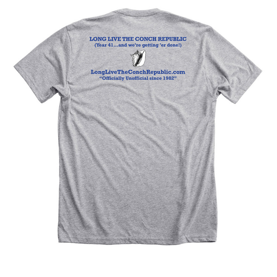 Long Live The Conch Republic 41 years, a Athletic Heather Premium Unisex Tee (back-view)
