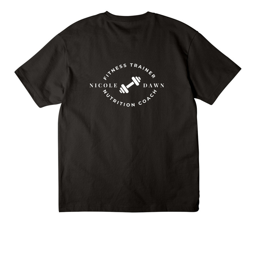 Logo Merch&nbsp;, a Black Unisex Heavyweight Tee (back-view)