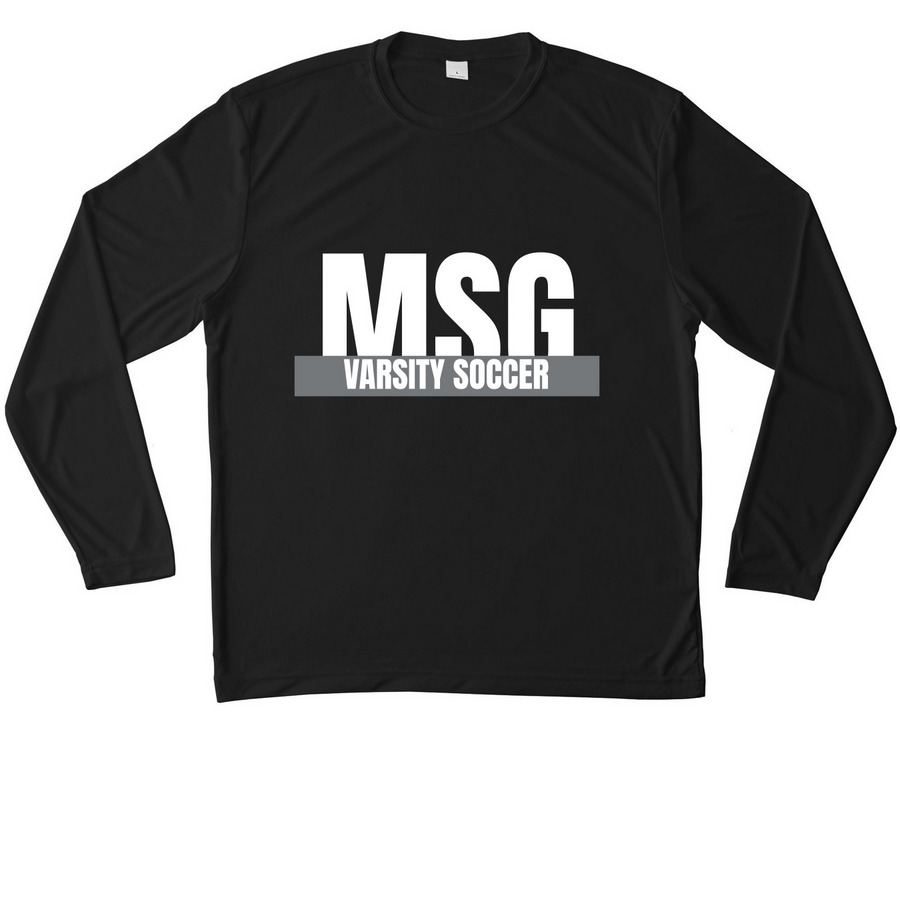MSG long sleeve&nbsp;, a Black Unisex Performance Long Sleeve Tee
