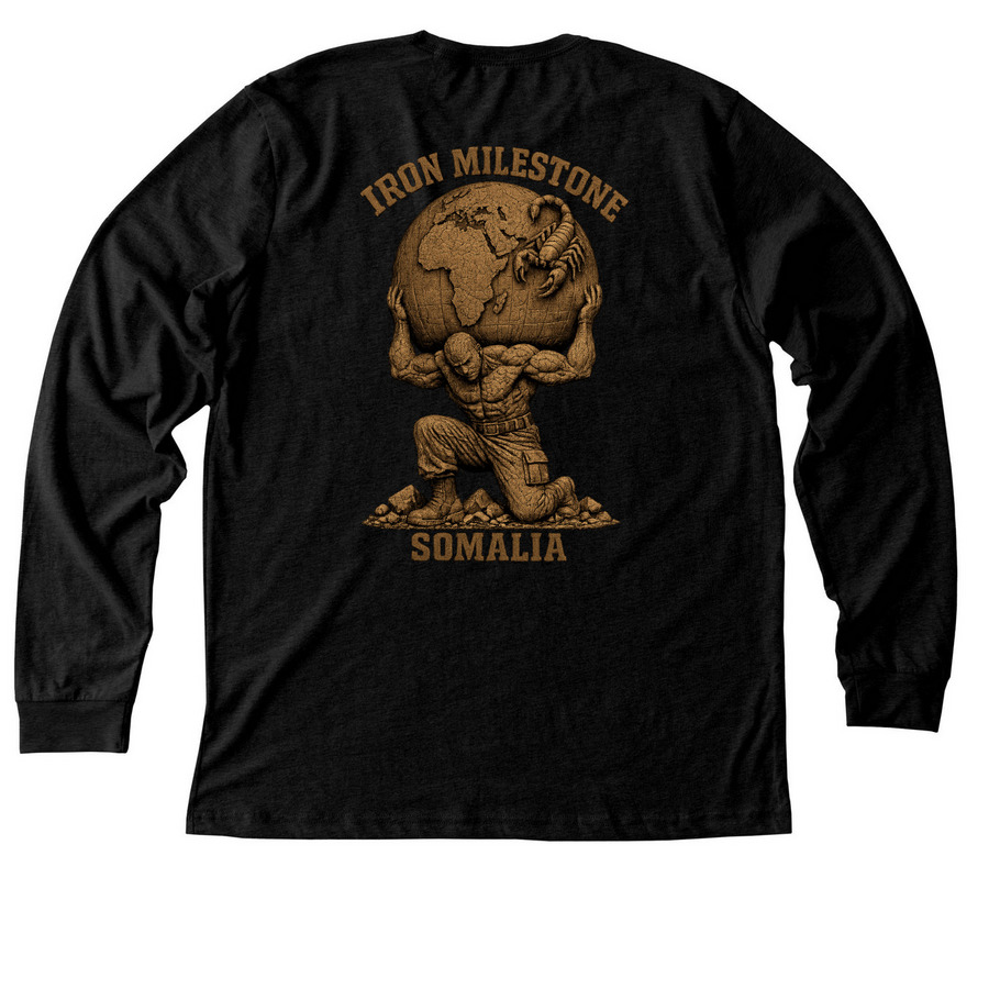 1000 LB CLUB - BMA, a Black Heather Premium Long Sleeve Tee (back-view)