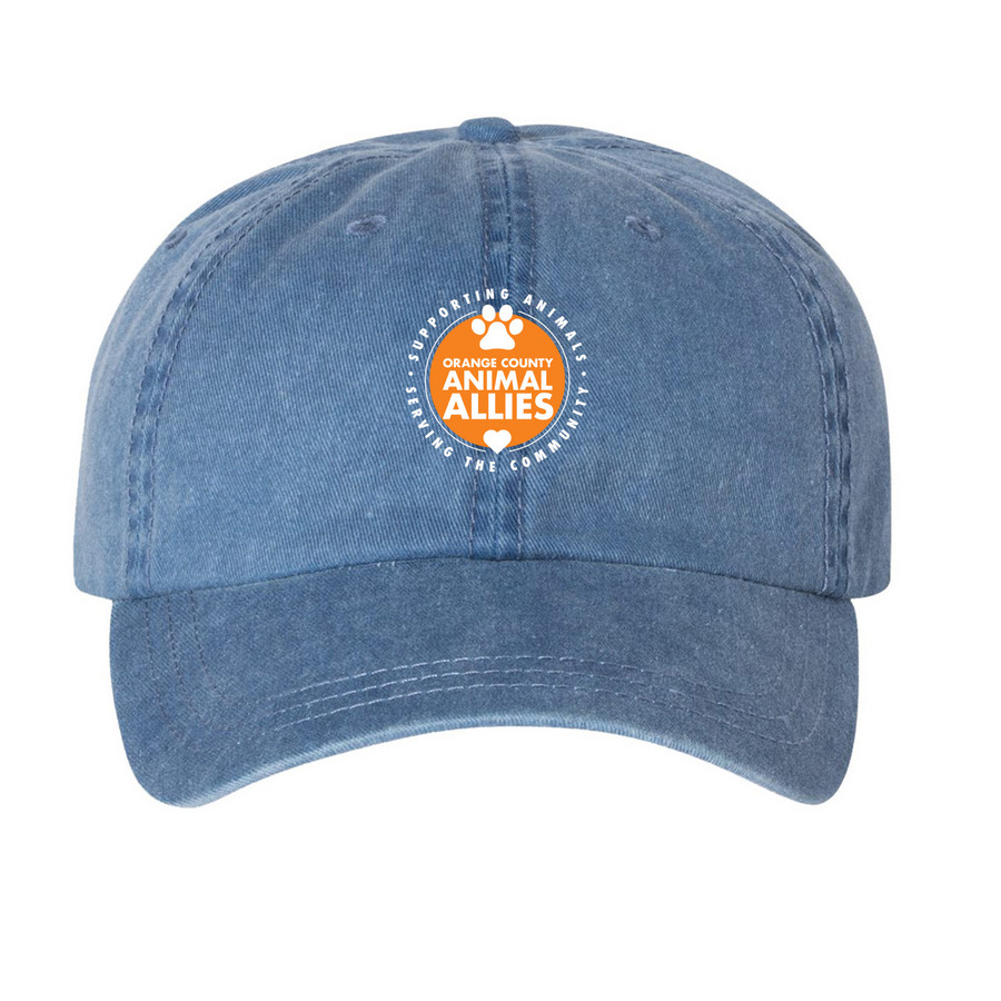 OC Animal Allies Hats!, a Royal Blue Printed Pigment Dye Baseball Cap