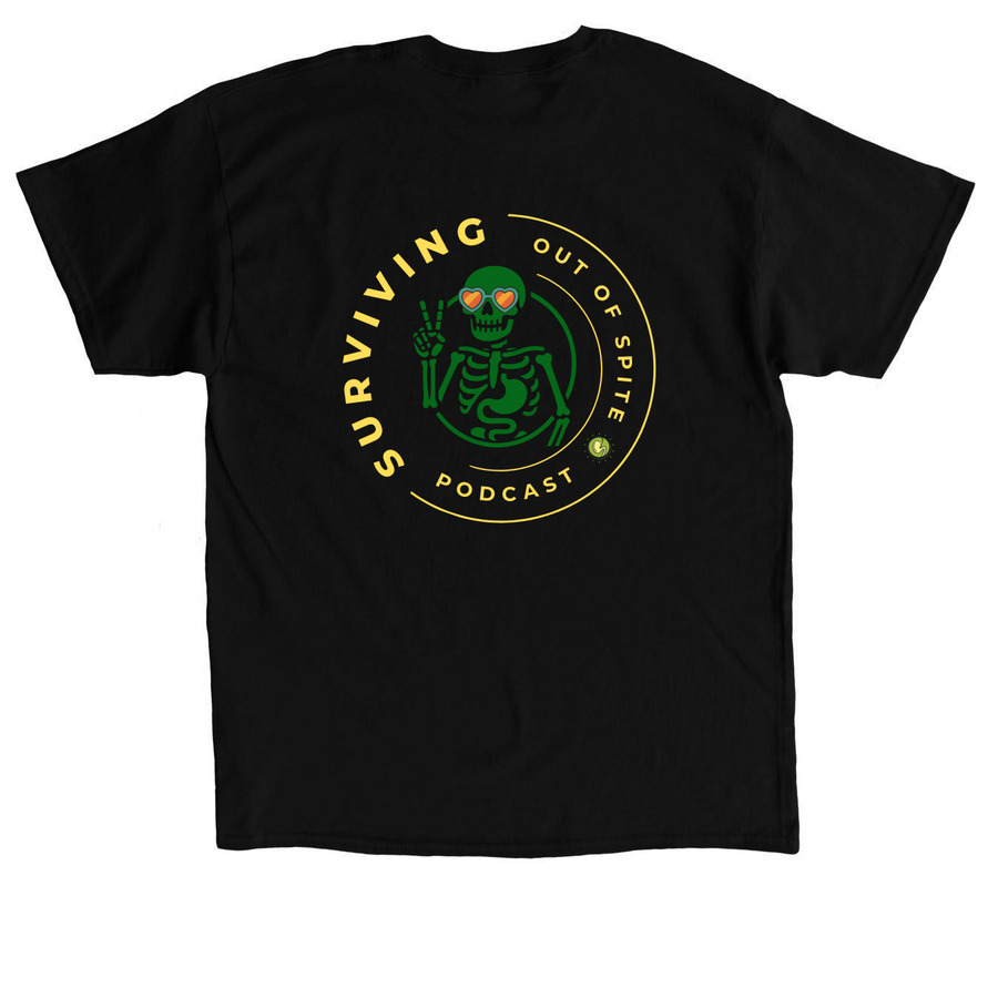 Surviving Out of Spite V3, a Black Classic Unisex Tee (back-view)