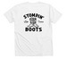 Parade, a Solid White Blend Premium V-Neck Tee (back-view)