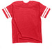 JLGC Jersey Tee, a Vintage Red / White Football Jersey Tee (back-view)