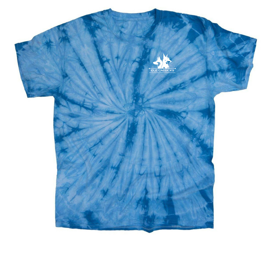 Doberman Head, a Baby Blue Classic Tie Dye Tee