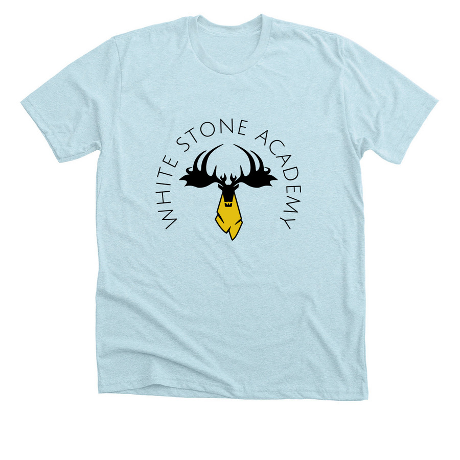 WSA Round Logo, a Heather Ice Blue Premium Unisex Tee