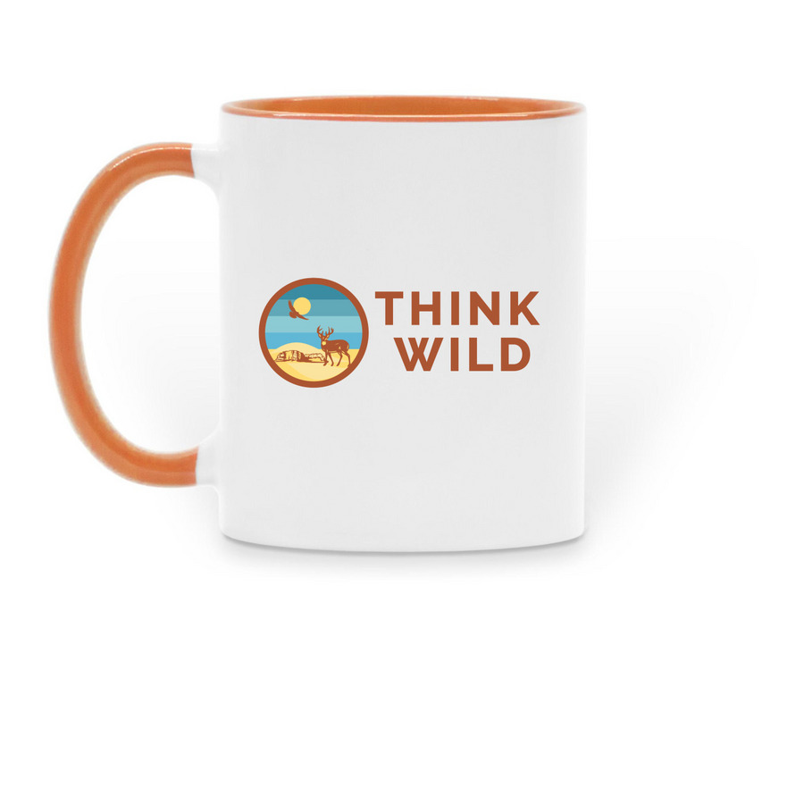 Respect the Locals Ceramic Mugs, a Orange Two-Tone Ceramic Mug (back-view)