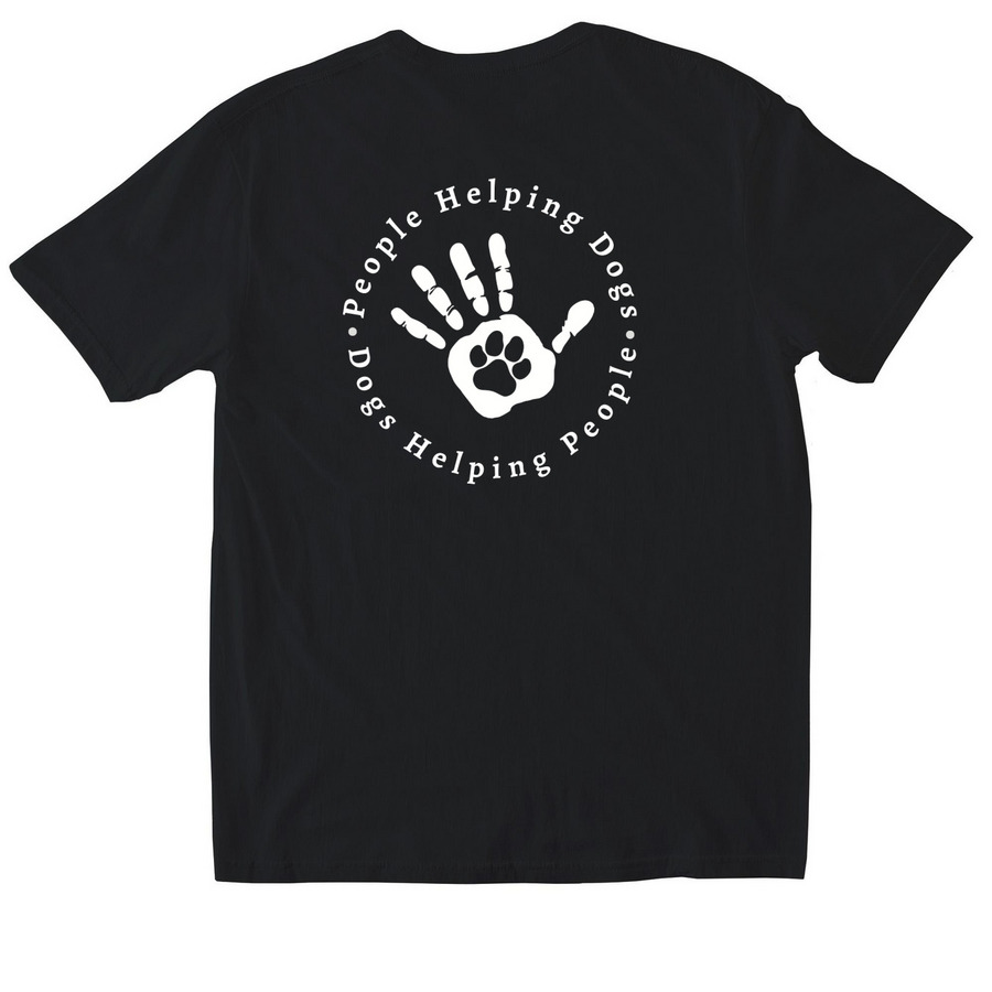 White Whisker Volunteer Apparel, a Black Softstyle Cotton Tee (back-view)