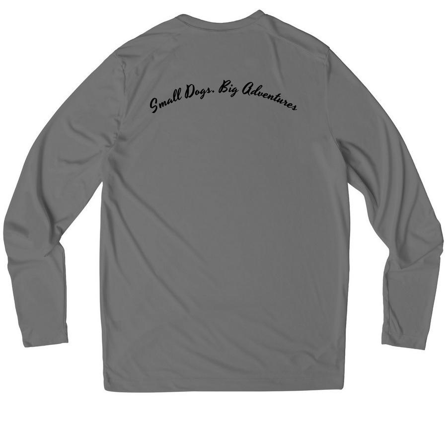 SCJRTC Performance Long Sleeve, a Dark Smoke Grey UV Performance Long Sleeve Tee (back-view)