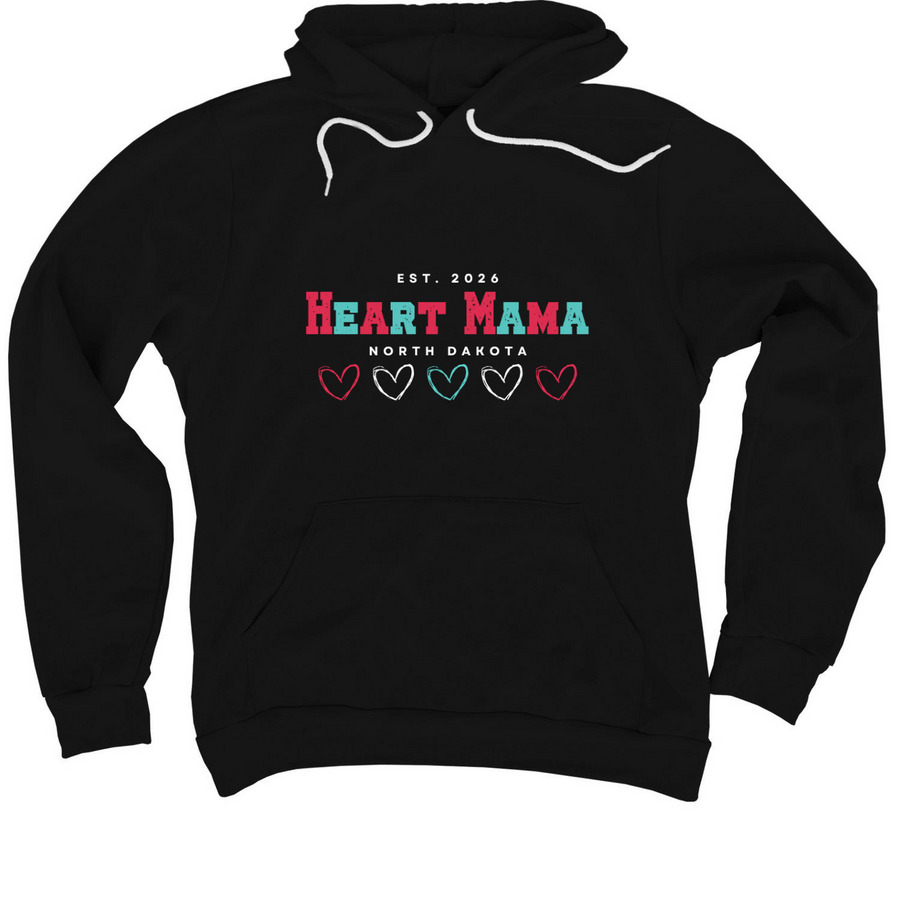Heart Mama, a Black Premium Pullover Hoodie