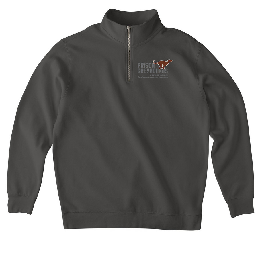 Quarter Zip Grey/Brown, a Asphalt Midweight Quarter Zip Pullover