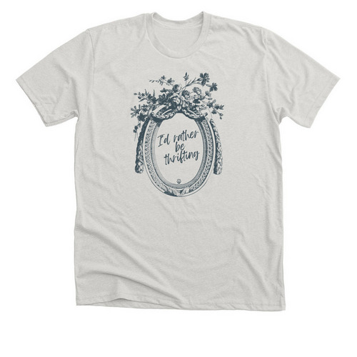 I'd Rather Be Thrifting, a Heather Cement Premium Unisex Tee