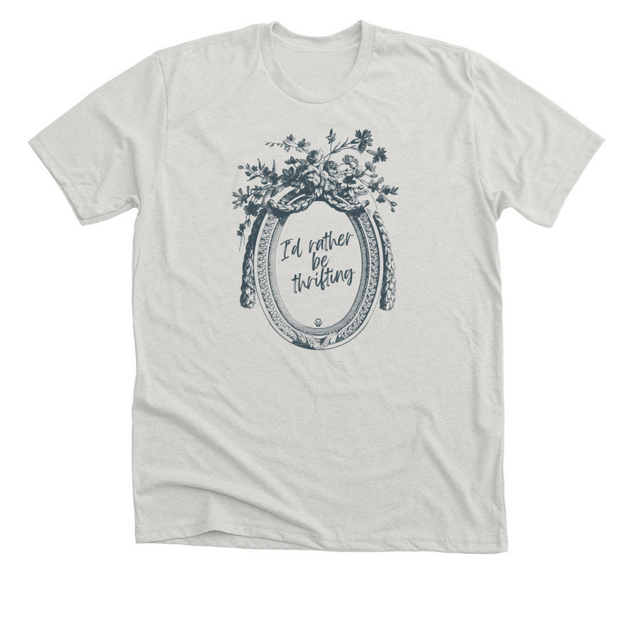 I'd Rather Be Thrifting, a Heather Cement Premium Unisex Tee