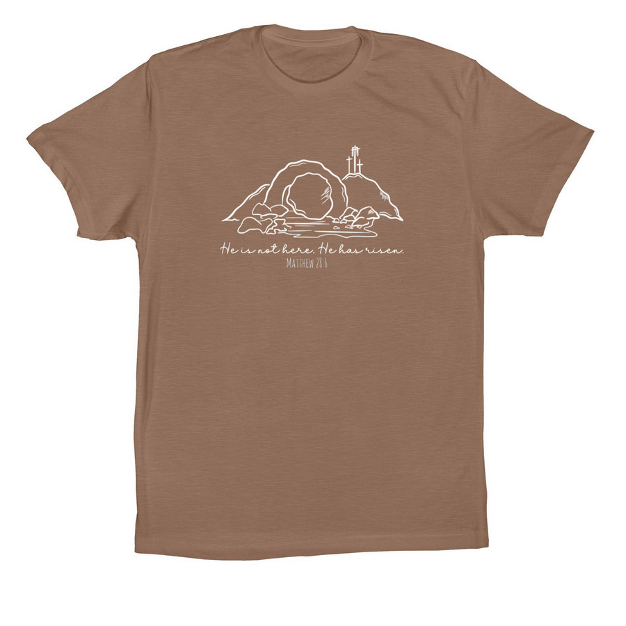 He Is Risen..., a Vintage Brown Premium Cotton Tee