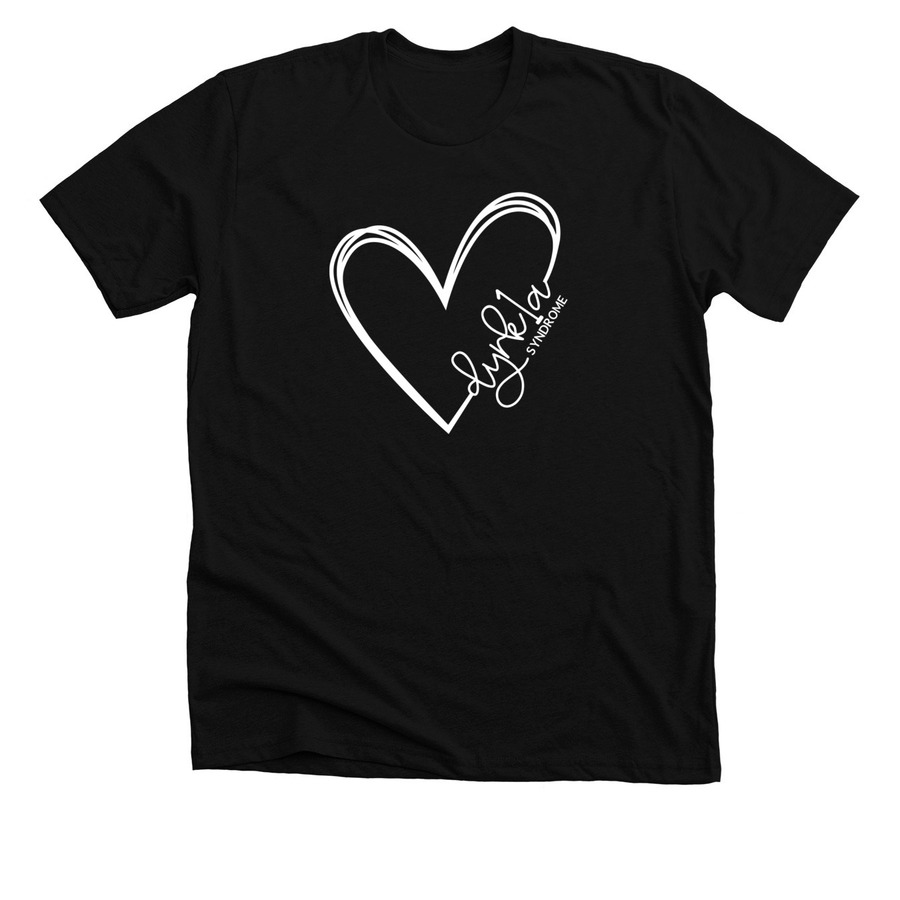 Hearts for DYRK1A, a Solid Black Blend Premium Unisex Tee
