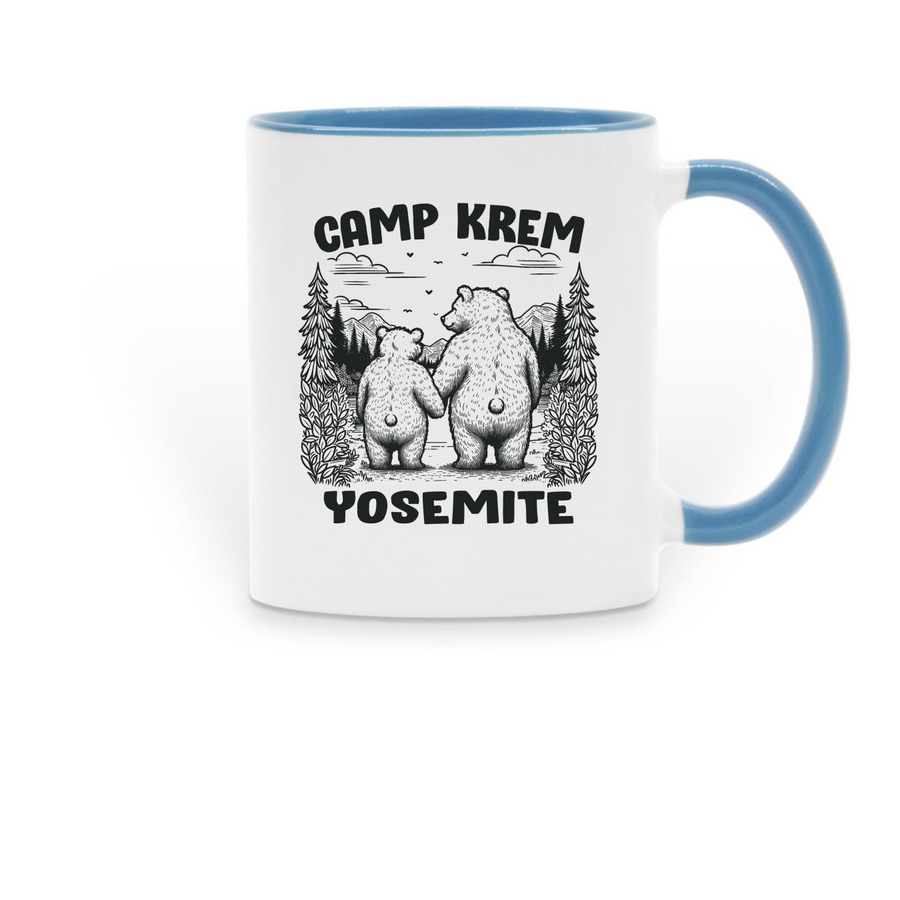 Camp Krem Yosemite 2024 Mugs, a Light Blue Two-Tone Ceramic Mug