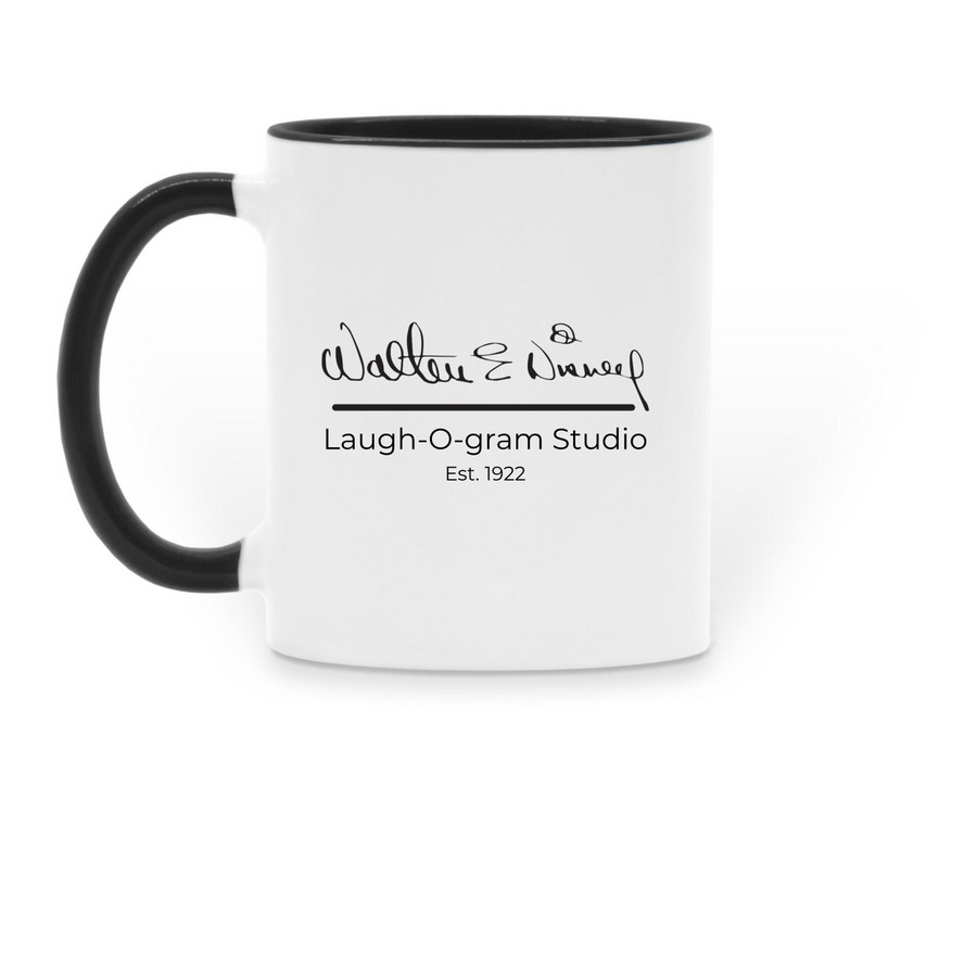 TYWD Mugs, a Black Two-Tone Ceramic Mug (back-view)