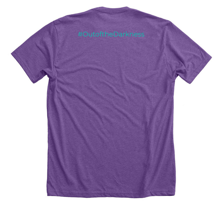 No One Walks Alone, a Heather Team Purple Premium Unisex Tee (back-view)