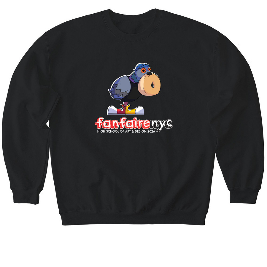 FanfaireNYC 2026 - Squibbles + Bagel, a Black Softstyle Crewneck Sweatshirt