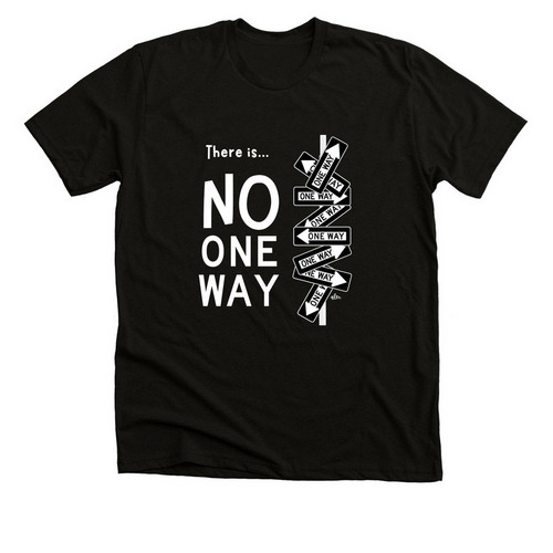 N.O.W. Street Sign (W), a Solid Black Blend Premium Unisex Tee