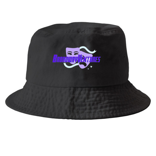 BroadwayVentures Snap-back Hats, a Black Printed Bucket Hat