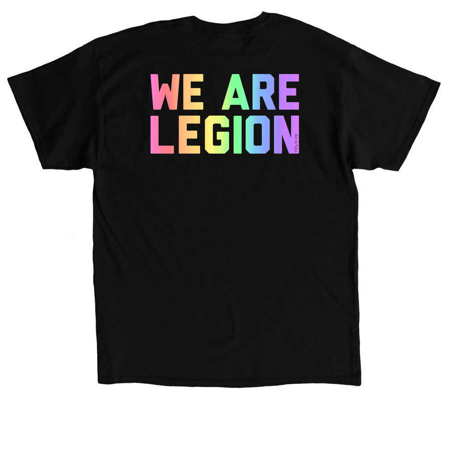 PriDEMONth Rainbow Legion, a Black Classic Unisex Tee (back-view)