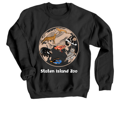 Staten Island Zoo Earth Day, a Black Crewneck Sweatshirt