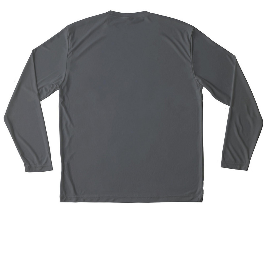 Volunteer Athletic Long Sleeve, a Iron Grey Unisex Performance Long Sleeve Tee (back-view)