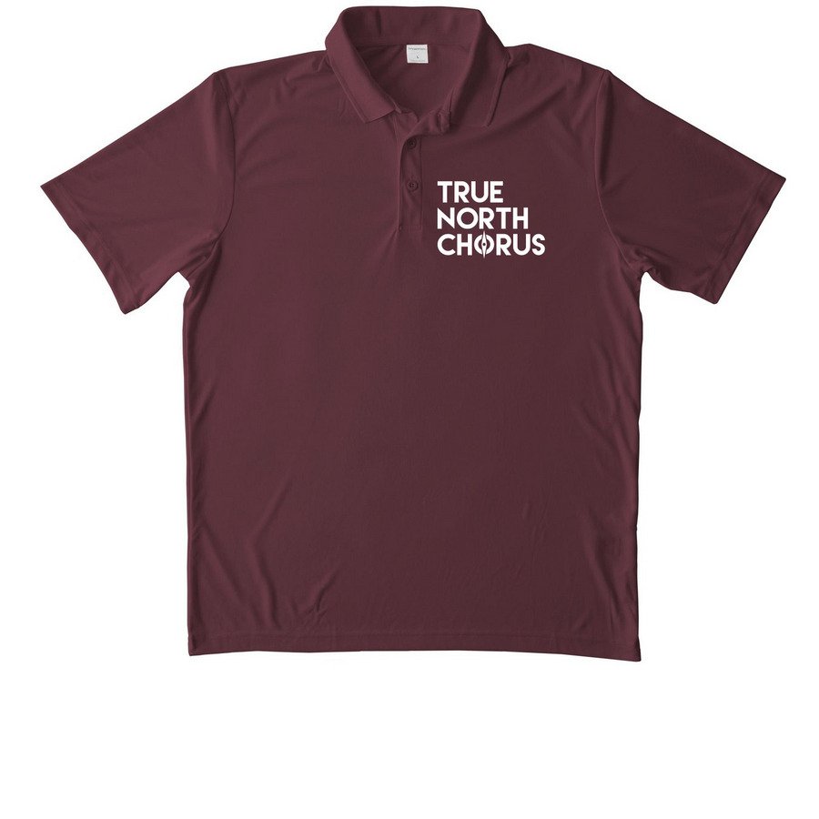 White Logo Polo, a Maroon Unisex Performance Polo