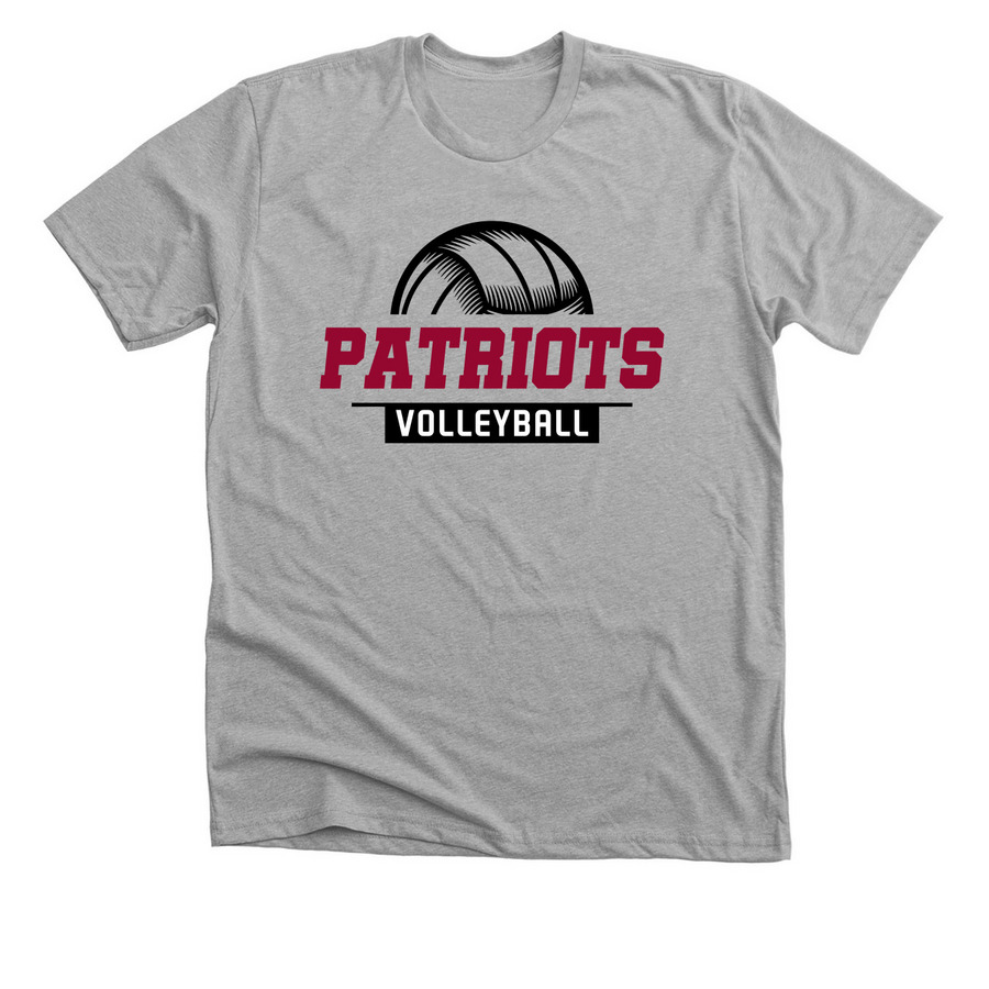 PATRIOTS VOLLEYBALL, a Athletic Heather Premium Unisex Tee