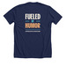 Built for Hard Places, a Solid Navy Blend Premium Unisex Tee (back-view)