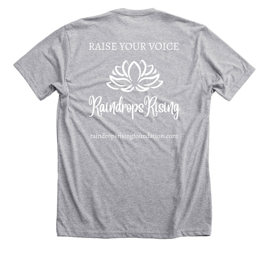 SPEAK YOUR MIND, a Athletic Heather Premium Unisex Tee (back-view)