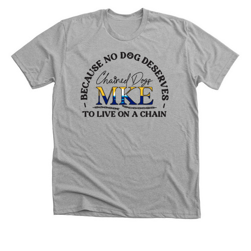Because No Dog Deserves To Live On A Chain!, a Athletic Heather Premium Unisex Tee