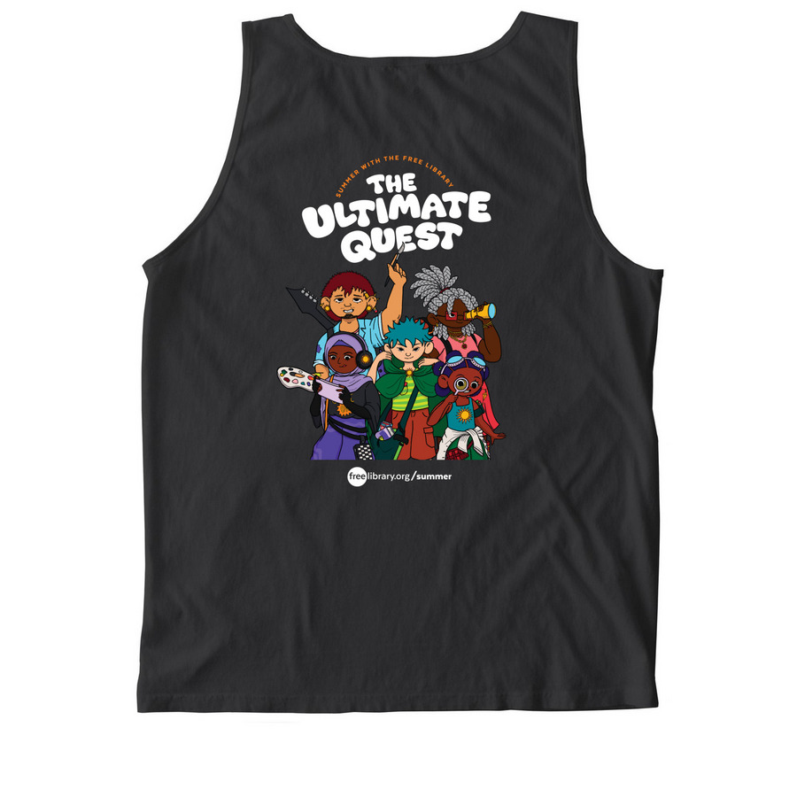 Summer 2026: The Ultimate Quest, a Black Comfort Colors Tank Top (back-view)
