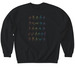 ASL Alphabet (RAINBOW), a Black Softstyle Crewneck Sweatshirt