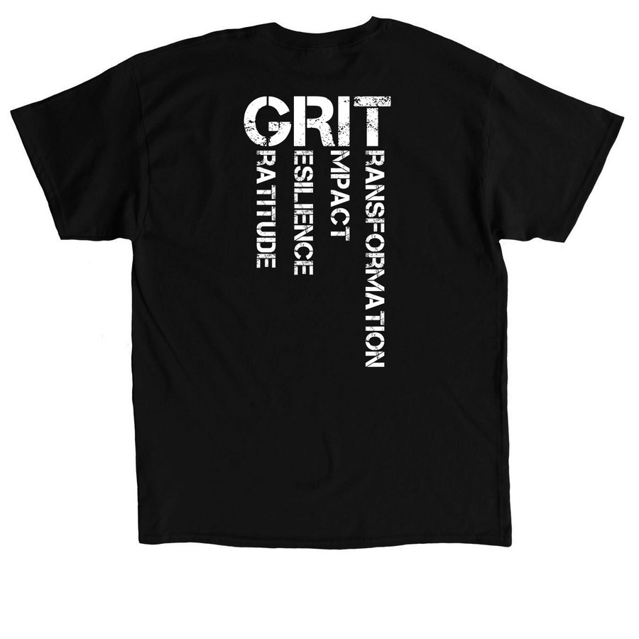 Grit2Greatness Endurance, a Black Classic Unisex Tee (back-view)