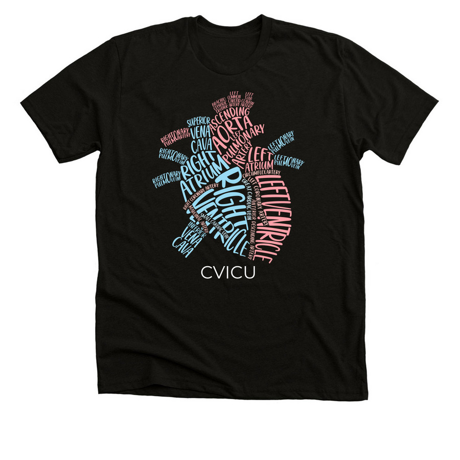 Heart, a Black Heather Premium Unisex Tee