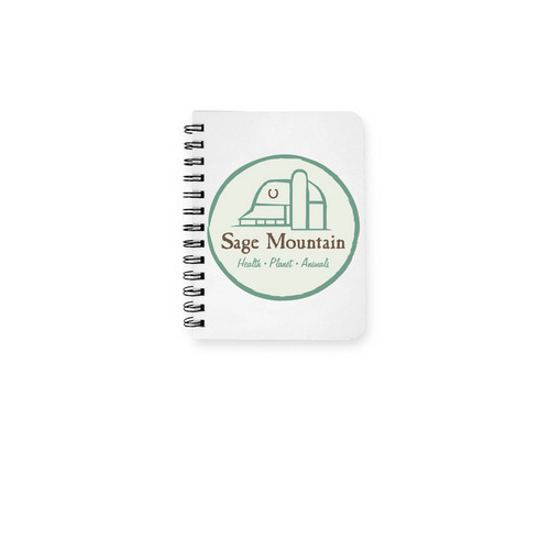 Sage Mountain Notebook, a White Spiral Notebook