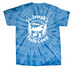 Tie-Dye Camp Merch, a Baby Blue Classic Tie Dye Tee (back-view)
