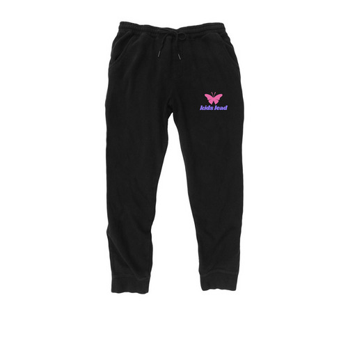 Kids Lead Sweaties!, a Black Midweight Fleece Joggers