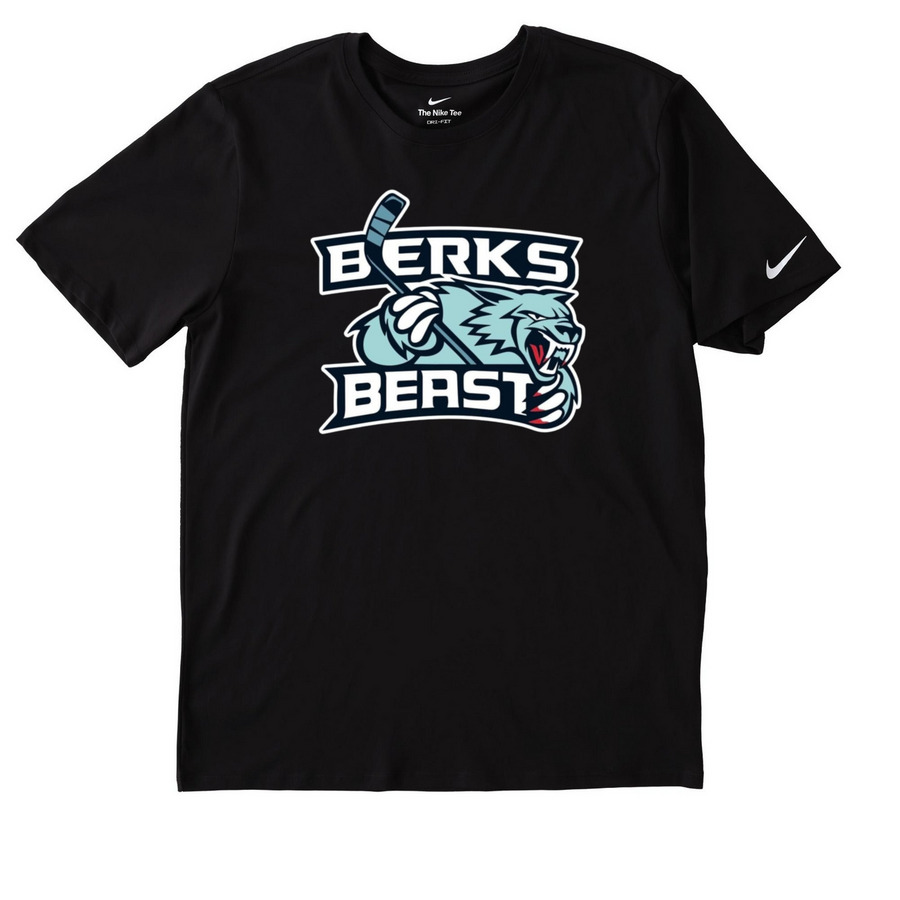NIKE Primary Logo, a Black Nike Dri-FIT Jersey Blend Performance Tee