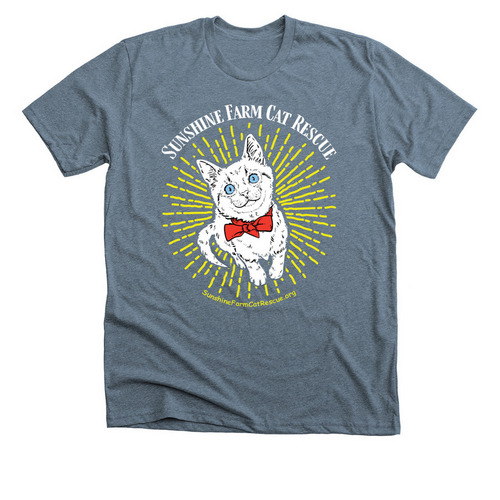 Sunshine Farm Cat Rescue, a Heather Slate Premium Unisex Tee