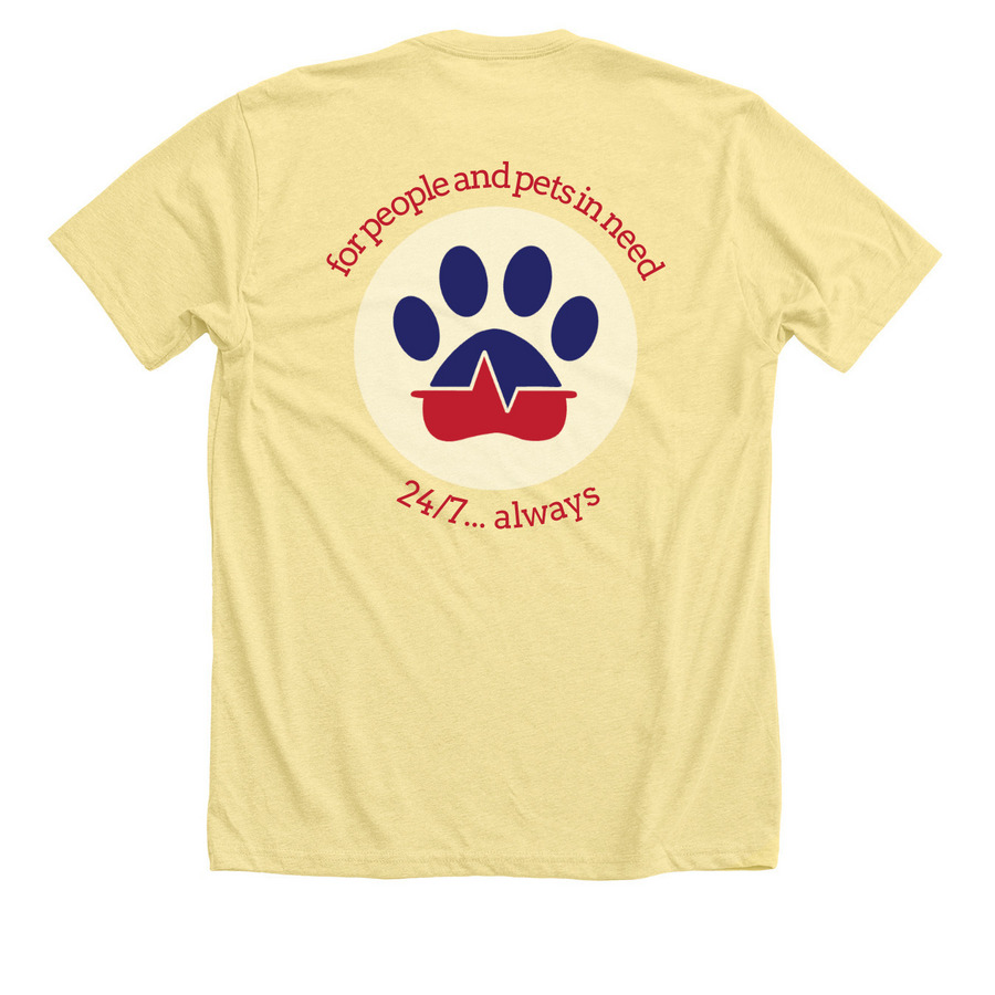 For People & Pets, a Heather Yellow Gold Premium Unisex Tee (back-view)