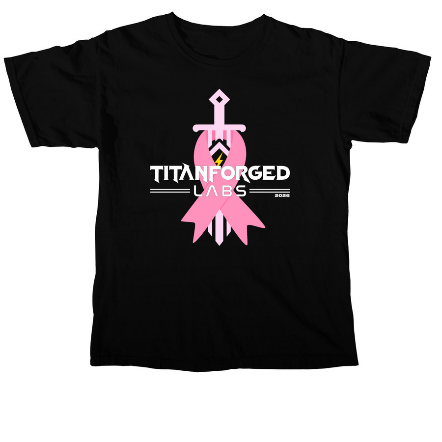 Titanforged Labs & Breast Cancer Fundraising, a Black Comfort Colors Unisex Tee
