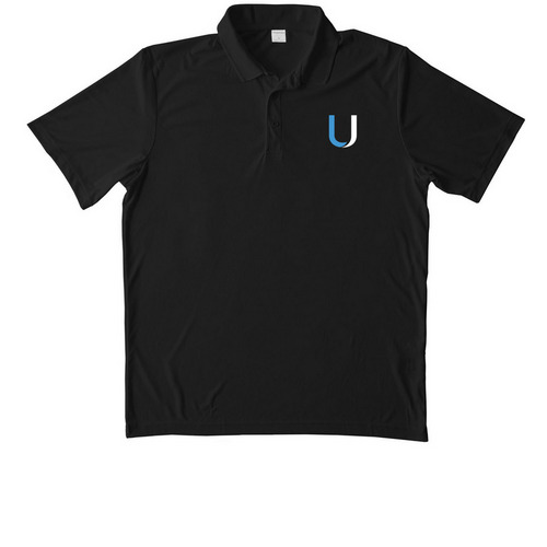 Active Gear - Staff on back, a Black Unisex Performance Polo